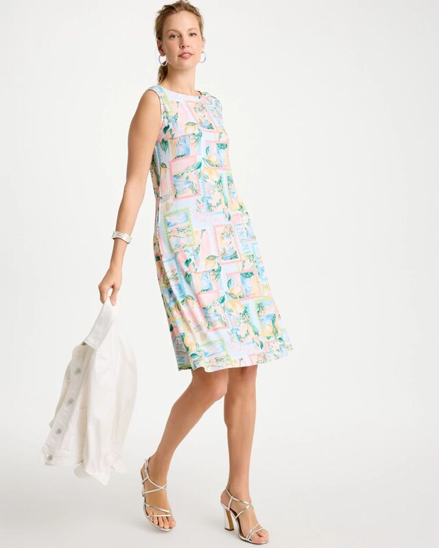 Jersey Knit Positano Shift Dress - image 2